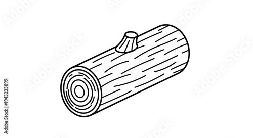 Simple Line Art Log