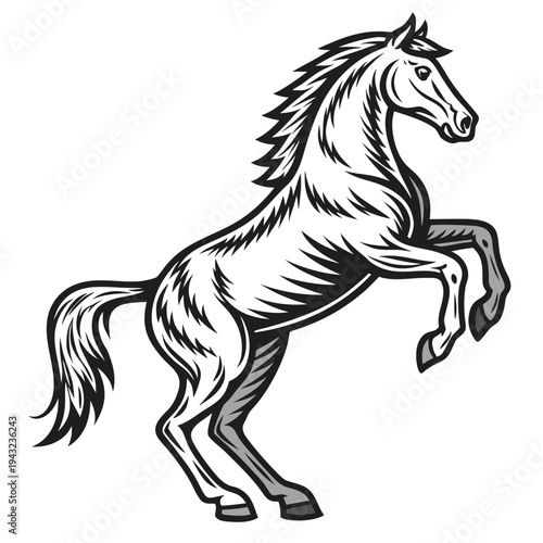 Vector illustration of stylized horse silhouette, abstract illustration