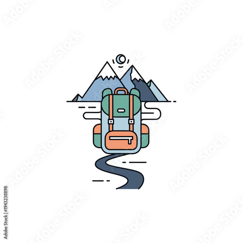 Colorful Backpack with Pockets and Straps.