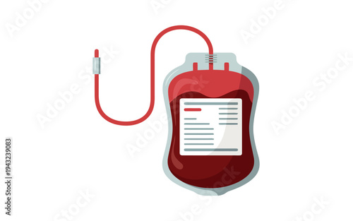 This graphic highlights a vital blood donation pouch with an attached tube for life saving purposes
