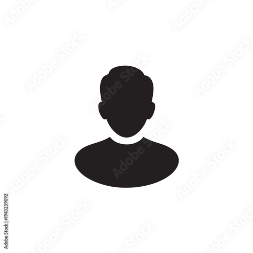 Black silhouette of a person with short hair white