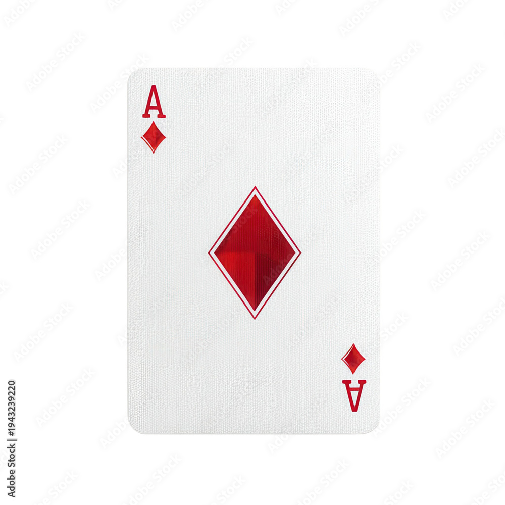 Obraz premium Ace of diamonds playing card isolated on transparent background