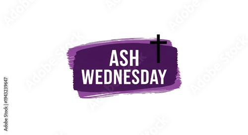 Ash Wednesday logo with purple background and cross