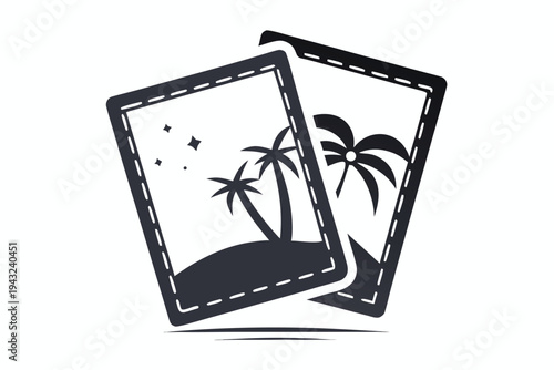 Hand Drawn Retro Summer Holiday Postcard Kit with Tropical Travel Elements