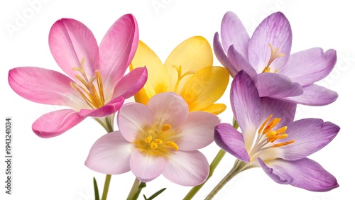 Set of blooming spring flowers isolated on white,flower, spring, daffodil, yellow, flowers, flora, garden, petal, stem, blooming, bouquet, blossom, isolated, summer, beauty, white, bloom, plant, color