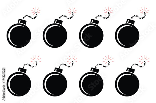 A Repeating Pattern of Cartoon Bombs with Lit Fuses