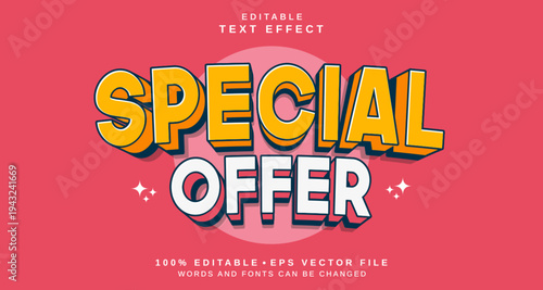 Editable text style effect - Special Offer text style theme.