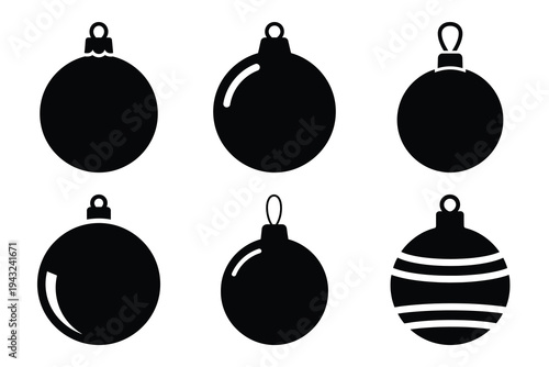 set of christmas ornament ball icon elements collection.