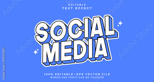 Editable text style effect - Social Media text style theme.