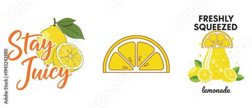 A vibrant illustration showcases lemons lemon slices and a glass of lemonade with a playful message