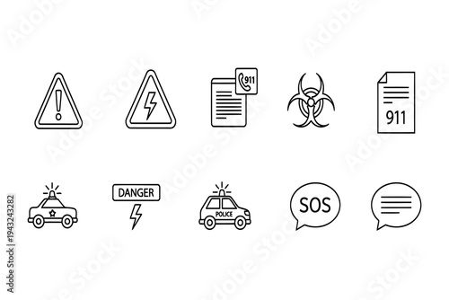 Emergency warning signs and symbols