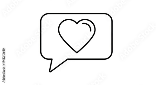 Speech Bubble with Heart Symbol for Love.