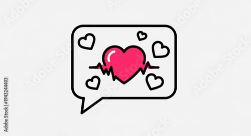 Heart with Love and Affection Symbols Illustration.