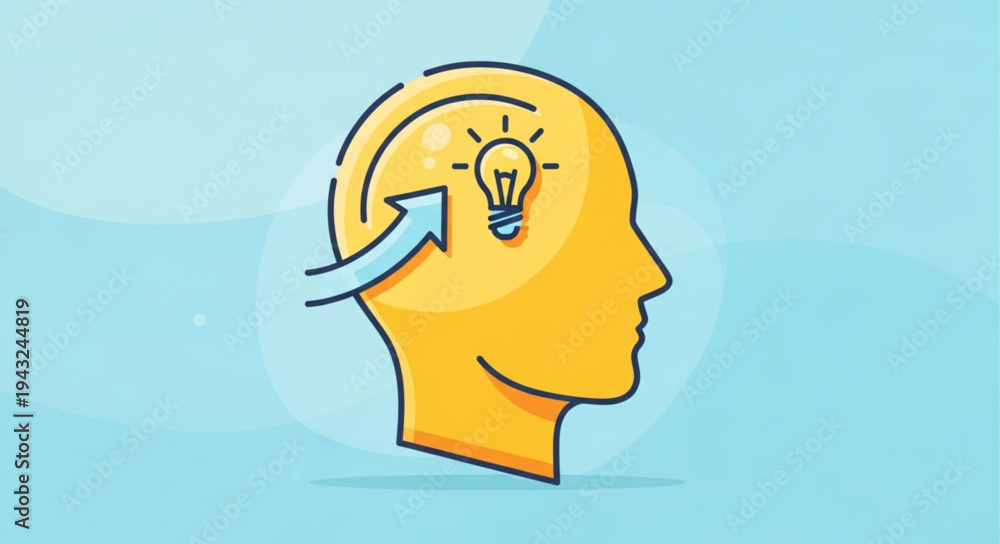 Obraz premium Creative Thinking Concept Illustration with Light Bulb.