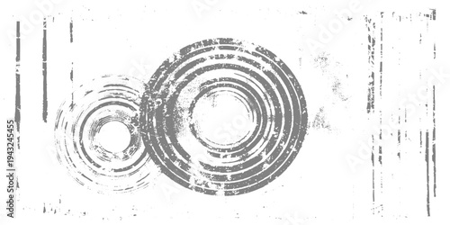 Minimalist abstract circular design made of scattered particles and broken lines, faint concentric rings forming a futuristic interface pattern texture.