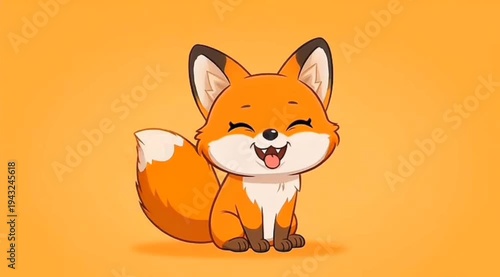 Cute Chibi Fox Character Set with Multiple Facial Expressions