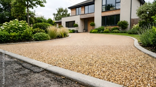 Smooth Seamless Resin Driveway Surface For Modern Home Exterior, Curb Appeal And Durable Ground Covering