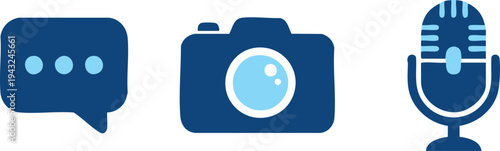 Set of 3 social media icons vector