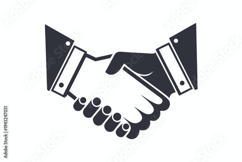 Simple vector icon of a handshake, symbolizing trust, partnership, and a successful business agreement or deal.