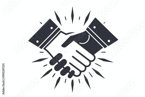 Vector illustration of a handshake icon representing business deals and partnerships