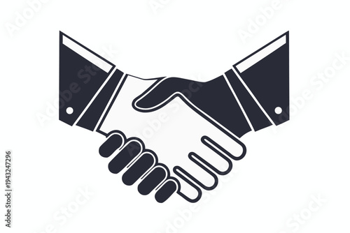 Clean handshake icon, a versatile vector graphic for business partnership and agreement concepts