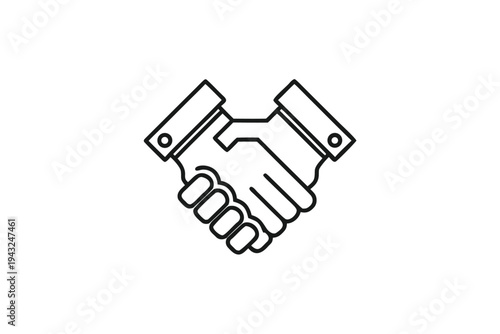 Isolated black handshake icon as a symbol for business partnership and successful deals