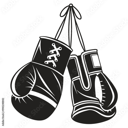 Canvastavla Boxing gloves icon vector illustration symbol of fight sports competition traini