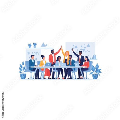 Diverse Business Team Celebrating Success Together.