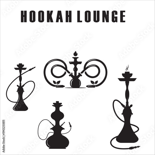 hookah lounge logo design template
