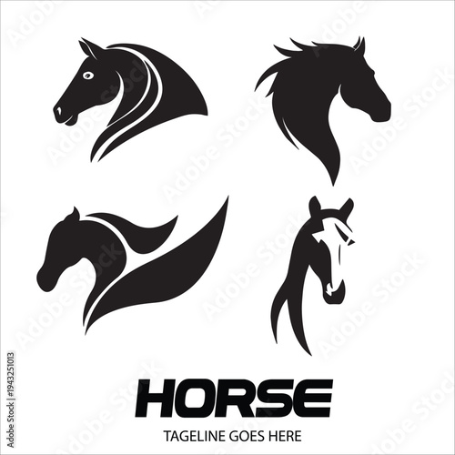 Horse Face Logo design template Vector