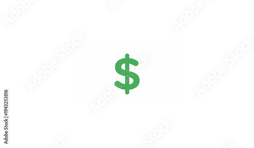 Simple Green Dollar Icon Vector Minimal Currency Symbol