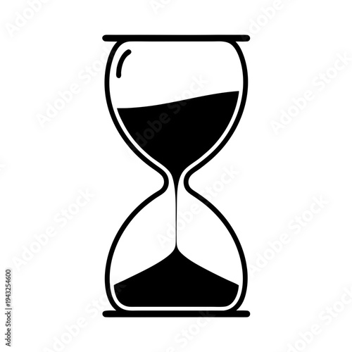 Hourglass Silhouette Vector, Sand Timer Silhouette Illustration