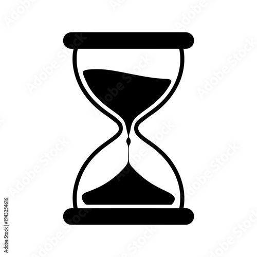 Hourglass Silhouette Vector, Sand Timer Silhouette Illustration