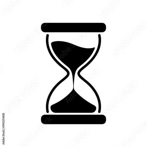 Hourglass Silhouette Vector, Sand Timer Silhouette Illustration