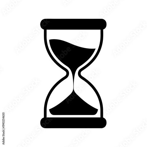 Hourglass Silhouette Vector, Sand Timer Silhouette Illustration