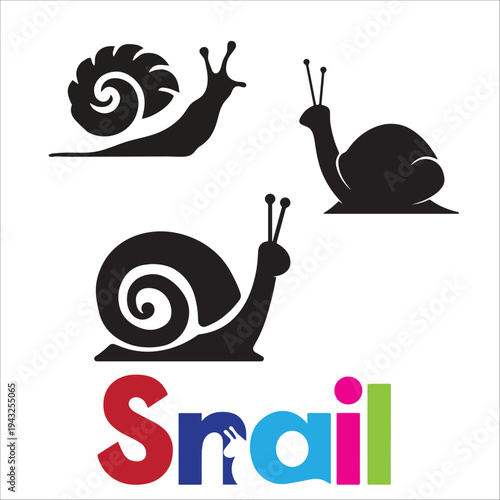 Snail animal logo design template vector 