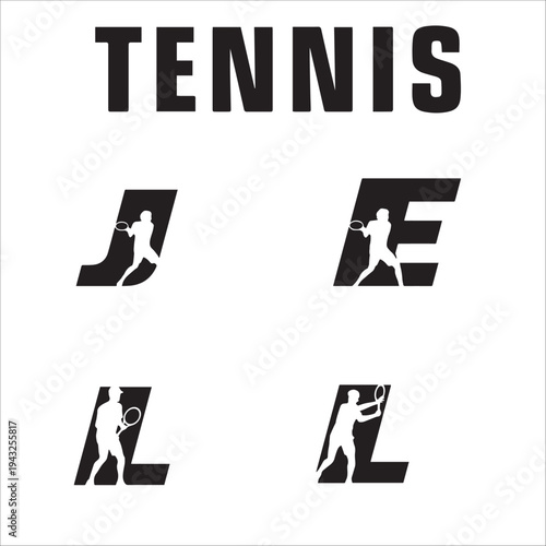 Tennis logo design template vector