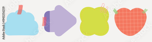 Colorful sticky notes collection vector