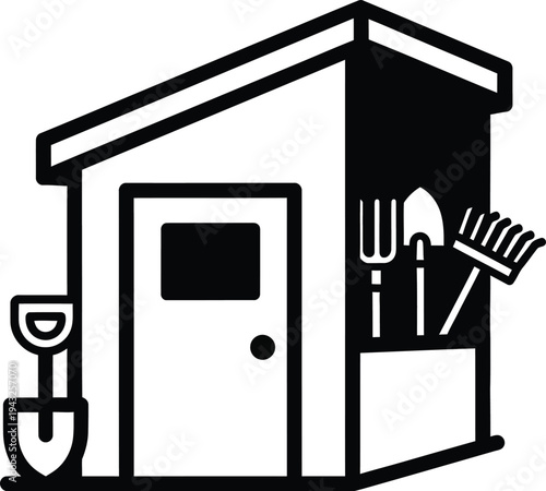 Gardening shed with tools