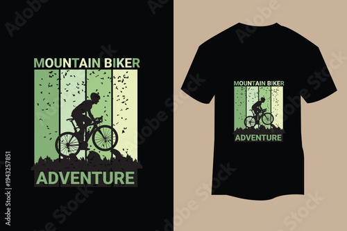 mountain biker silhouette t-shirt design