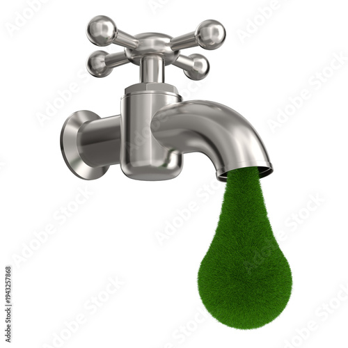 Water tap and droplet from ...