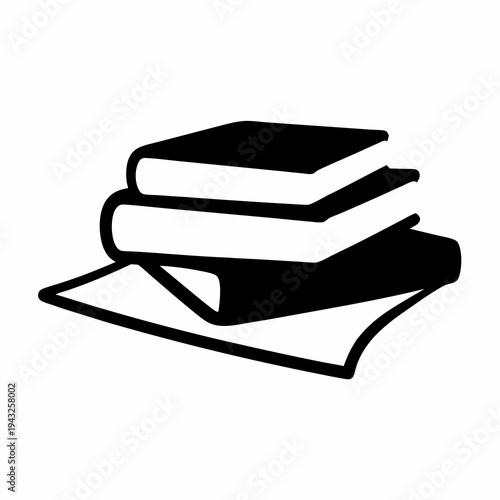Stylized Stack of Books and Paper Suggesting Education and Learning