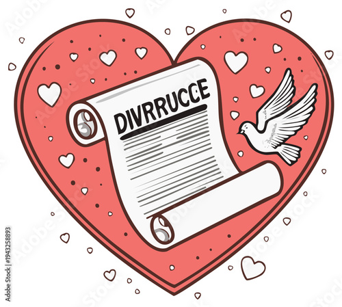 Dove flying near scroll with word DIVRRUC