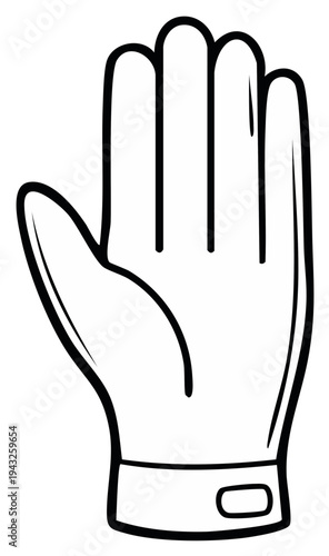 Hand illustration, open palm, line art drawing, simple, graphic, clean, outline