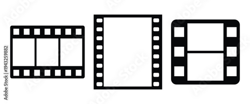 Retro filmstrip frames collection vector elements