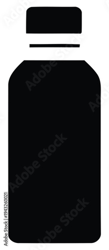 Vector black bottle icon