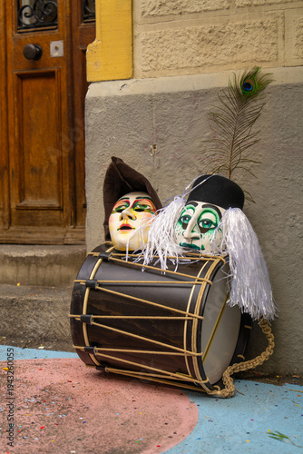 Fasnacht 2026,  A unique Swiss street festival with colorful masks and costumes, flutes, drummers and tons of confetti. Family festival. Guggenmusik. Fasnacht in Switzerland.  