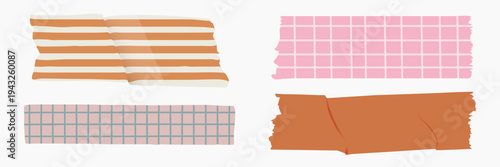 Colorful abstract tape designs vector element set