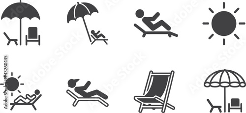 set of icons beach vibe 