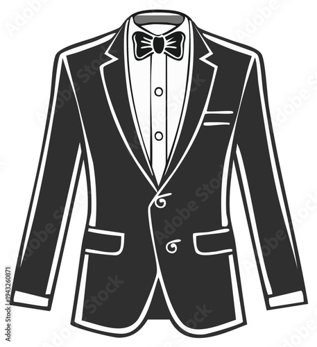 Formal tuxedo jacket and bowtie formal wear and mens fashion accessory